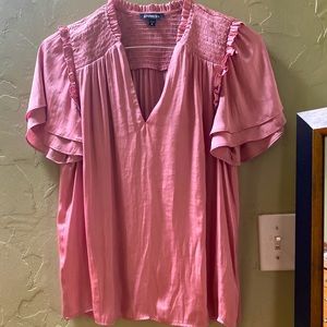 Express Vneck satin top